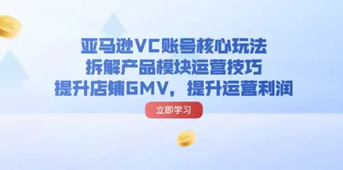 亚马逊VC账号核心玩法，拆解产品模块运营技巧，提升店铺GMV，提升运营利润-VAM资源