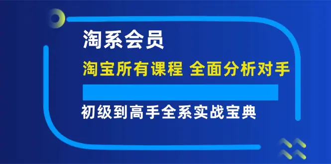 淘系会员【淘宝所有课程，全面分析对手】，初级到高手全系实战宝典 - 3A资源站-3A资源站