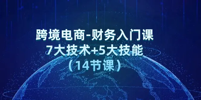 跨境电商-财务入门课：7大技术+5大技能（14节课） - 3A资源站-3A资源站