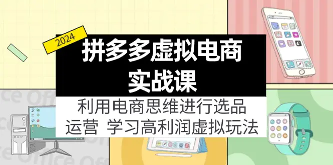 拼多多虚拟电商实战课：虚拟资源选品+运营，高利润虚拟玩法（更新14节） - 3A资源站-3A资源站