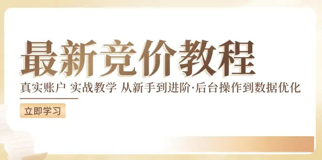 竞价教程：真实账户 实战教学 从新手到进阶·后台操作到数据优化 - 3A资源站-3A资源站