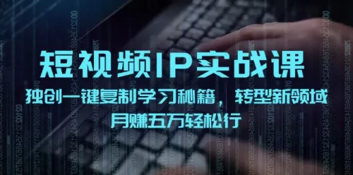 短视频 IP实战课，独创一键复制学习秘籍，转战新领域，月赚五万轻松行-VAM资源
