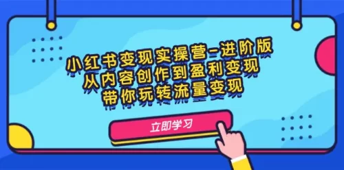 小红书变现实操营-进阶版：从内容创作到盈利变现，带你玩转流量变现-VAM资源