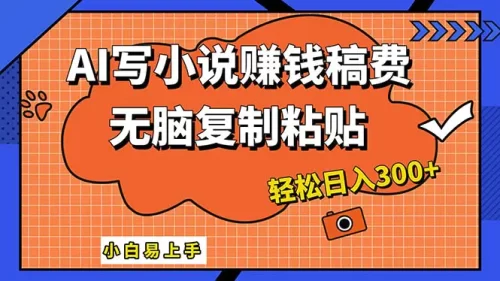 AI一键智能写小说，只需复制粘贴，小白也能成为小说家 轻松日入300+-VAM资源